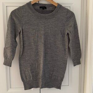 J.Crew Merino Wool Crewneck Sweater | Gray | Classic Basic Layering Knit | XXS